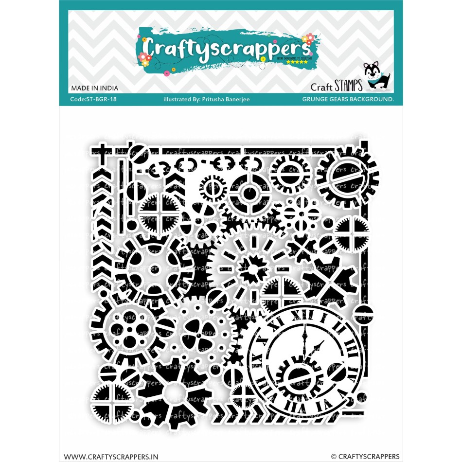 Craftyscrappers Stamps- GRUNGE GEARS BACKGROUND